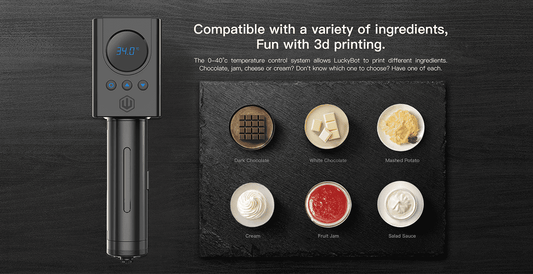 More Ingredients Choices, Juice Up Your Life with LuckyBot Food 3D Printer Extruder